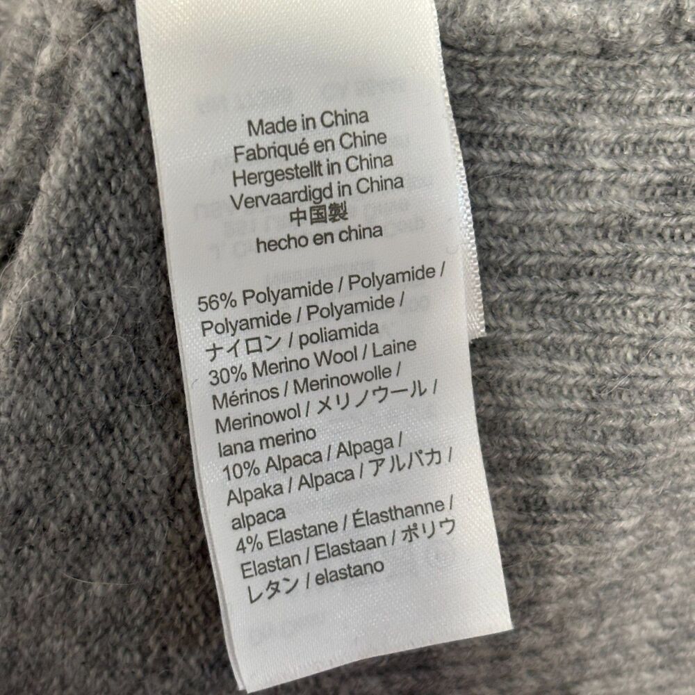 J Crew Women Wool Alpaca Blend Hoodie Sweater Size Medium FA21 Gray D131 -4 - Picture 7 of 16